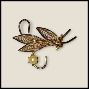 Vintage Filigree Pearl Brooch